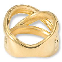 Soave Oro 14K Yellow Gold Electroform Crossover Ring
