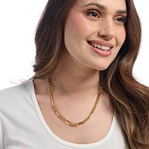 Soave Oro 14K Yellow Gold Electroform Figaro Chain Necklace
