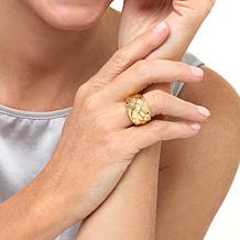 Soave Oro 14K Yellow Gold Electroform Quilted Texture Dome Ring
