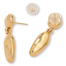 Soave Oro 14K Yellow Gold Electroform Sculptural Nugget Drop Earrings
