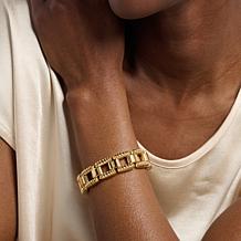 Soave Oro 14K Yellow Gold Electroform Square Link Bracelet 