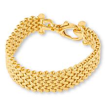 Soave Oro 14K Yellow Gold Electroform Textured Weave Bracelet