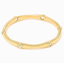 Soave Oro Gold Electroform Wavy Ribbed Gemstone Bangle Bracelet