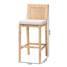 Sofia Casual Rattan Bar Stool 17"W x 20.8"D x 42"H