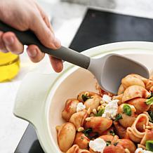 Soft Gray Silicone Kitchen Utensil Set with Rubber Handles