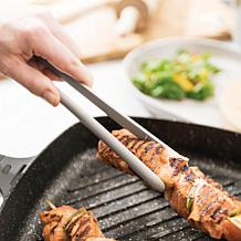 Soft Gray Silicone Kitchen Utensil Set with Rubber Handles