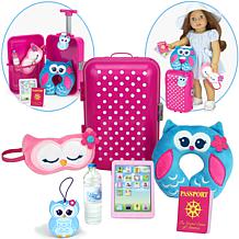 Sophia's by Teamson Kids Hot Pink Travel Suitcase Set for 18" Dolls