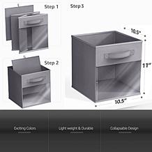 Sorbus 11" Foldable Storage Bin 6-pack with Clear Window