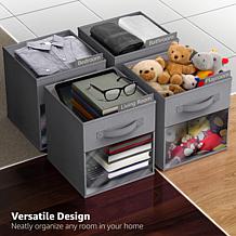 Sorbus 11" Foldable Storage Bin 6-pack with Clear Window