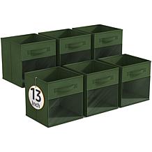 Sorbus 13" Foldable Storage Bin 6-pack with Clear Window