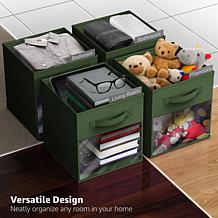 Sorbus 13" Foldable Storage Bin 6-pack with Clear Window