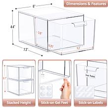 Sorbus 2-Pk Stackable Makeup Organizer