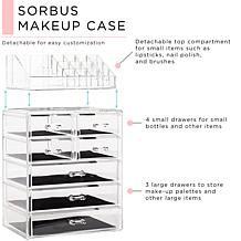 Sorbus 7-Drawer Makeup and Jewelry Storage Case with Top Tray