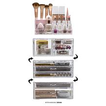 Sorbus X-Large Clear Makeup Organizer Case 4-Piece Set with 9 Drawers