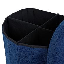 South Street Loft Faux Teddy Fur Half-Moon Storage Ottoman