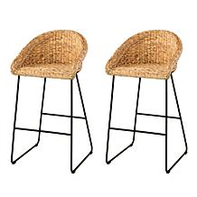 Southern Enterprises Aprille Water Hyacinth Bar Stools 2pc Set
