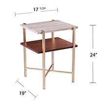 Southern Enterprises Ardmillan Square Faux Marble End Table w/ Storage