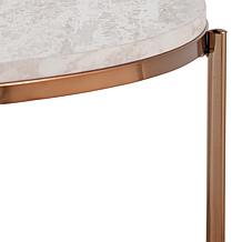 Southern Enterprises Blenheim Round Faux Marble Cocktail - Champagne