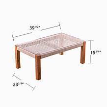 Southern Enterprises Brendina Outdoor Glass - Top Cocktail Table
