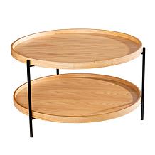 Southern Enterprises Campti Round Cocktail Table Natural