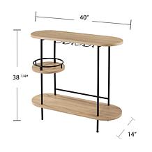Southern Enterprises Dagney Wine/Bar Table w/ Glassware Storage