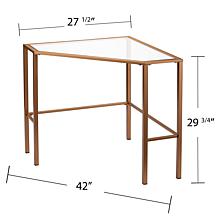 Southern Enterprises Linklater Metal/Glass Corner Desk - Gold
