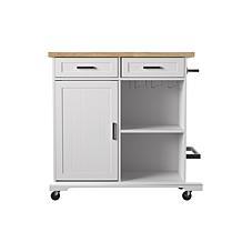 Southern Enterprises Neelana Rolling Kitchen Island with Storage