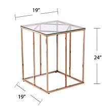 Southern Enterprises Nicholance Contemporary End Table w/ Glass Top