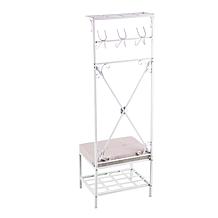 Southern Enterprises Owen Entryway Bench/Storage Rack - Matte White
