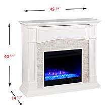 Southern Enterprises Seneca Color Changing Media Fireplace – White