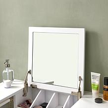 Southern Enterprises Wall Mount Ledge with Vanity Mirror - White