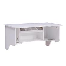 Southern Enterprises Wall Mount Ledge with Vanity Mirror - White
