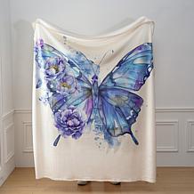 SouthStreet Loft Floral Garden Butterfly Printed Throw