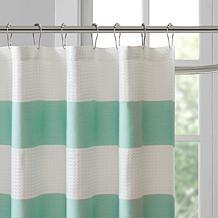 Spa Waffle Shower Curtain with 3M Treatment - Aqua/72"