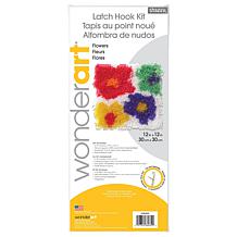 Spinrite Wonderart Shaggy Latch Hook Kit 12"X12" - Flowers