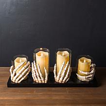 Spooky Lane Skeleton Hand Candle Holder