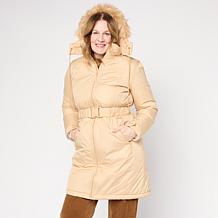 Sporto® Melody Quilted Detachable Hood Long Coat