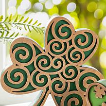 St. Patrick's Wooden Shamrock Table Decor 2-piece Set