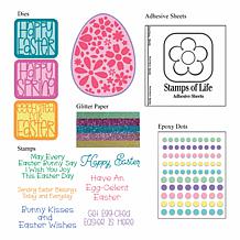 Stamps of Life Floral Easter Egg Fold-It Stamp and Die Kit