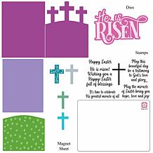 Stamps of Life He is Risen Stamp and Die A2 Card Set