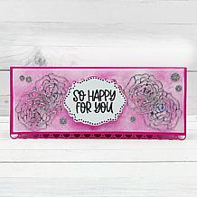 Stamps of Life Scalloped Edge Slimline Rose Card Die Set