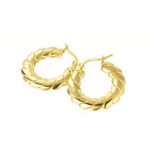Stately Steel Braided Chunky Hoop Earrings
