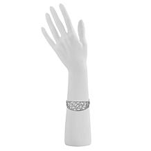 Stately Steel Cubic Zirconia Bar-Design Cutout Cuff