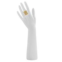 Stately Steel Cubic Zirconia Elongated Geometric Ring