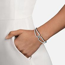 Stately Steel CZ Pave Knot Bangle