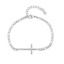 Stately Steel Double Layer Cross Necklace and Bracelet