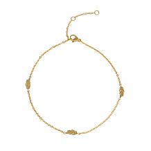 Stately Steel Feather Station Ankle Bracelet