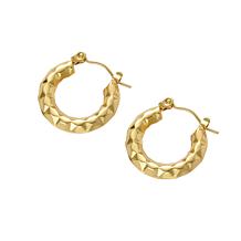 Stately Steel Geometric Hoop Earrings