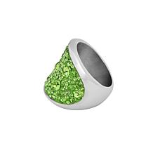 Stately Steel Green Glass Ring