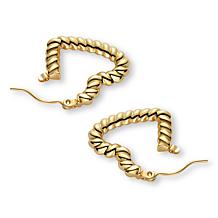 Stately Steel Heart Hoop Earrings